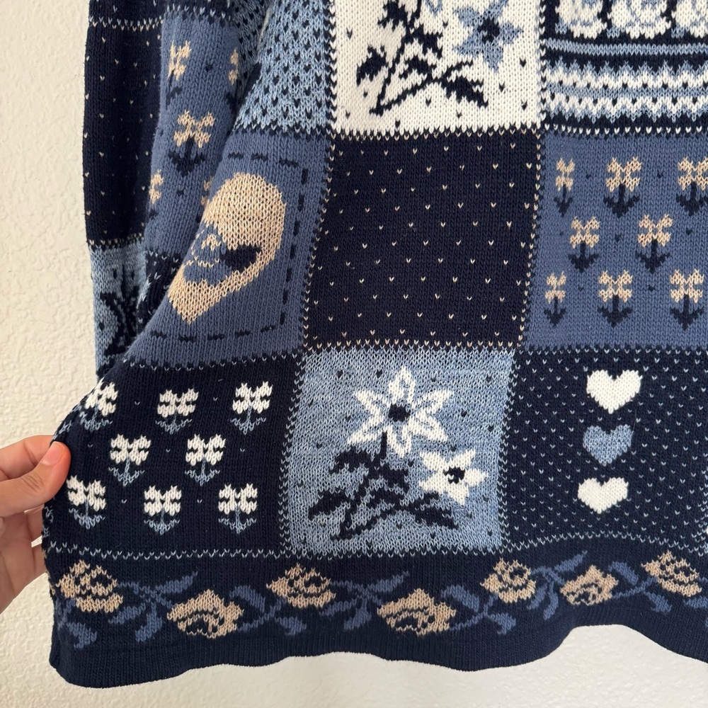 Vintage Patchwork Knitted Sweater - image 3